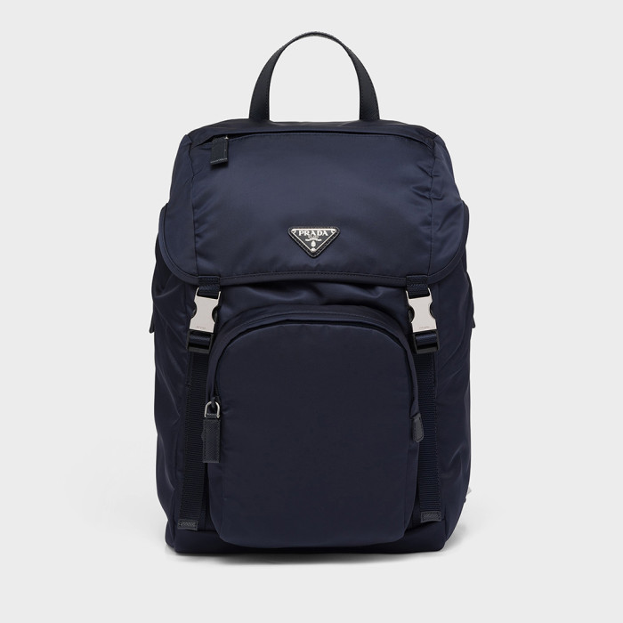 PRADA Black Re-nylon And Saffiano Leather Backpack #379110