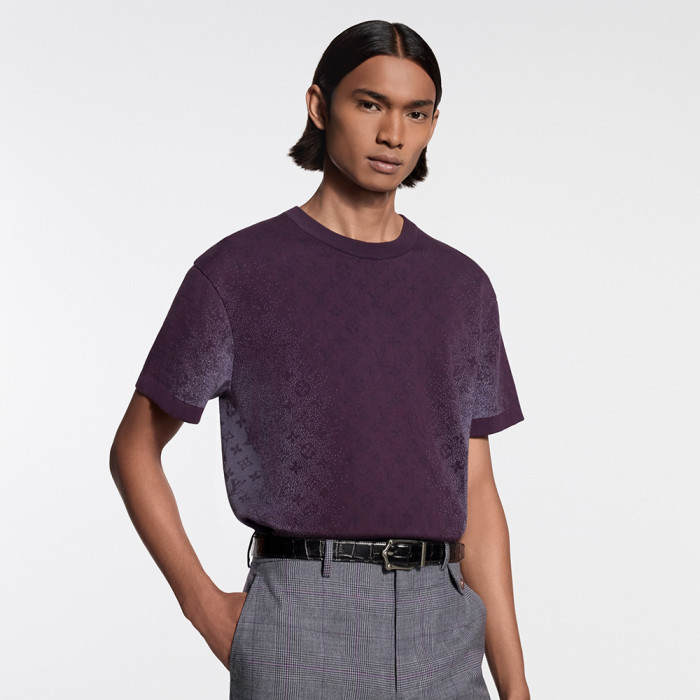 LOUIS VUITTON Monogram Jacquard Short-Sleeved Crewneck #379203