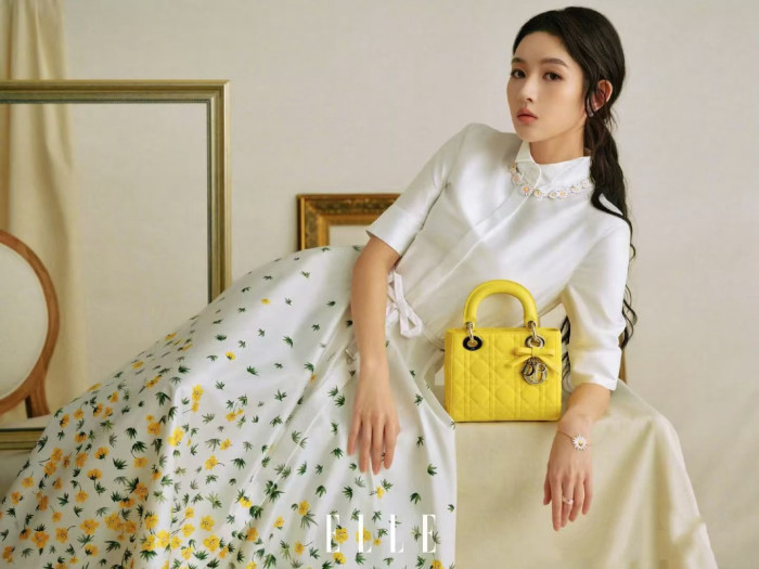 DIOR Mid-length Umbrella-shaped Cardigan Shirt Dress in White Cotton Poplin Trim #376910