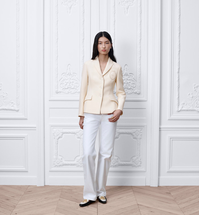 DIOR Dior Médaillon Embroidered Bar Jacket Ecru Wool and Silk #379223