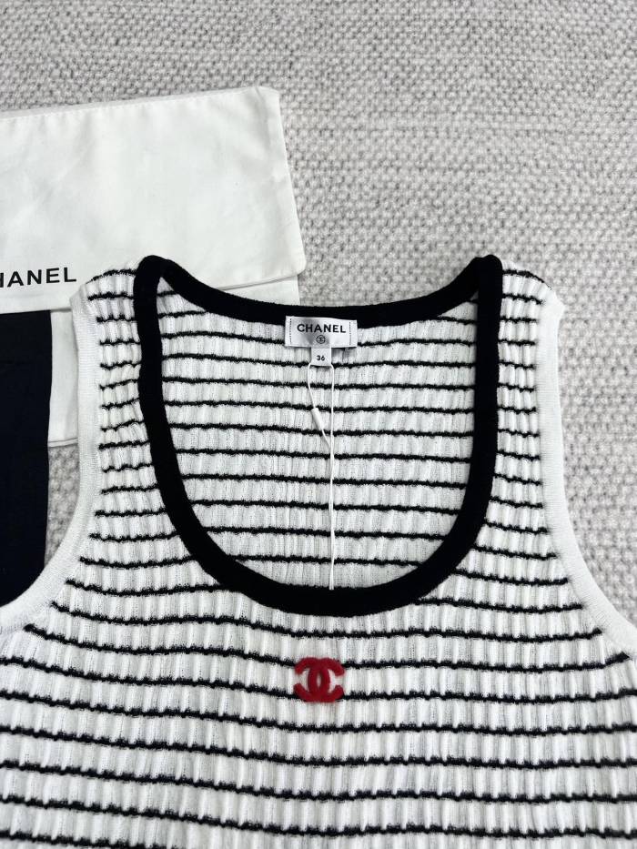 Chanel Top-quality Version Striped Knitted Tank Top Dress #242623