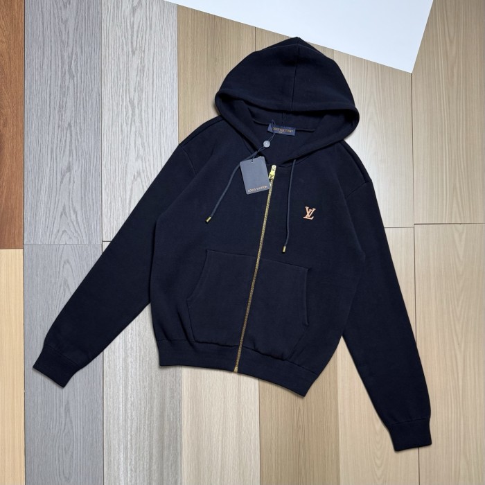LOUIS VUITTON Zippered Hoodie With Signature #379226