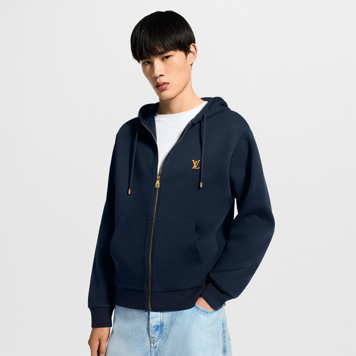 LOUIS VUITTON Zippered Hoodie With Signature #379226