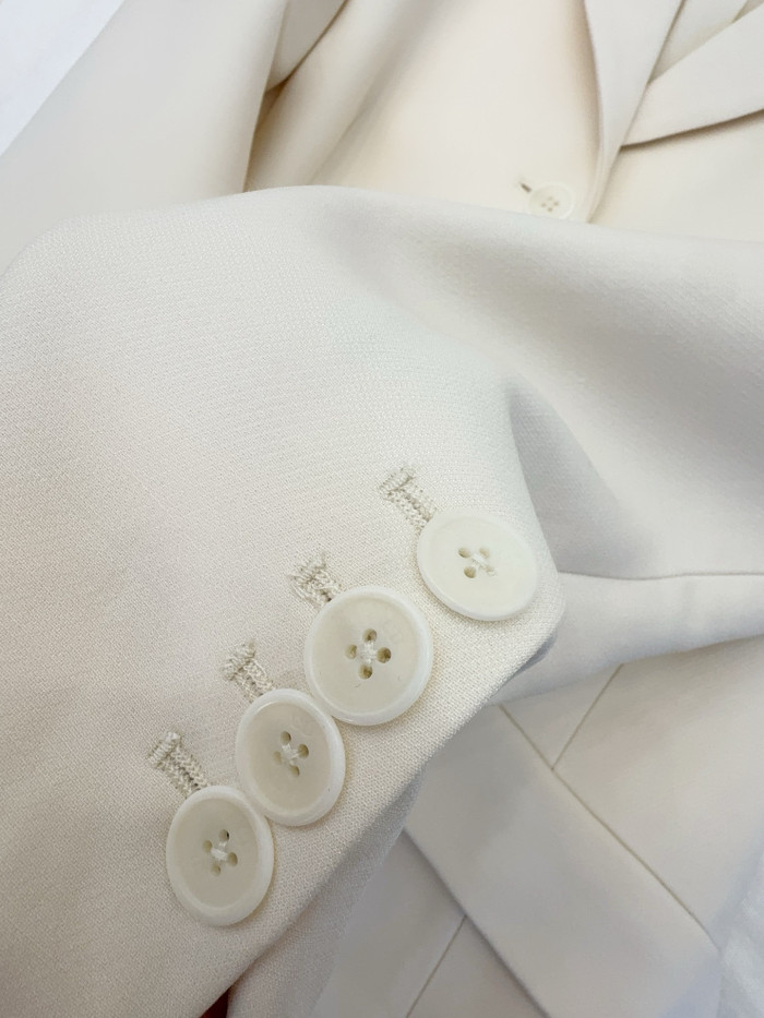 DIOR Dior Médaillon Embroidered Bar Jacket Ecru Wool and Silk #379223
