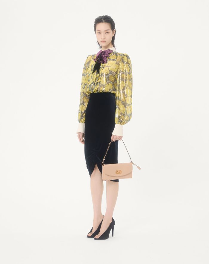 Valentino Lurex Shirt With Après L hiver Poppies Print Multicolor #379279