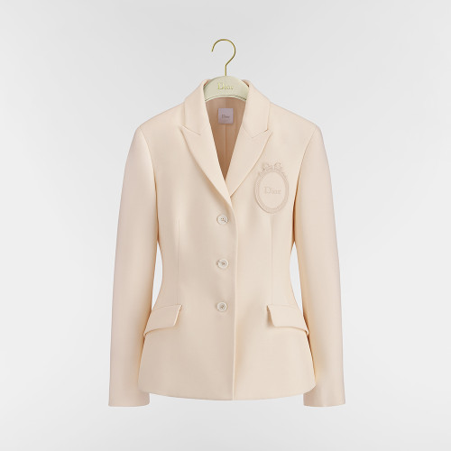DIOR Dior Médaillon Embroidered Bar Jacket Ecru Wool and Silk #379223