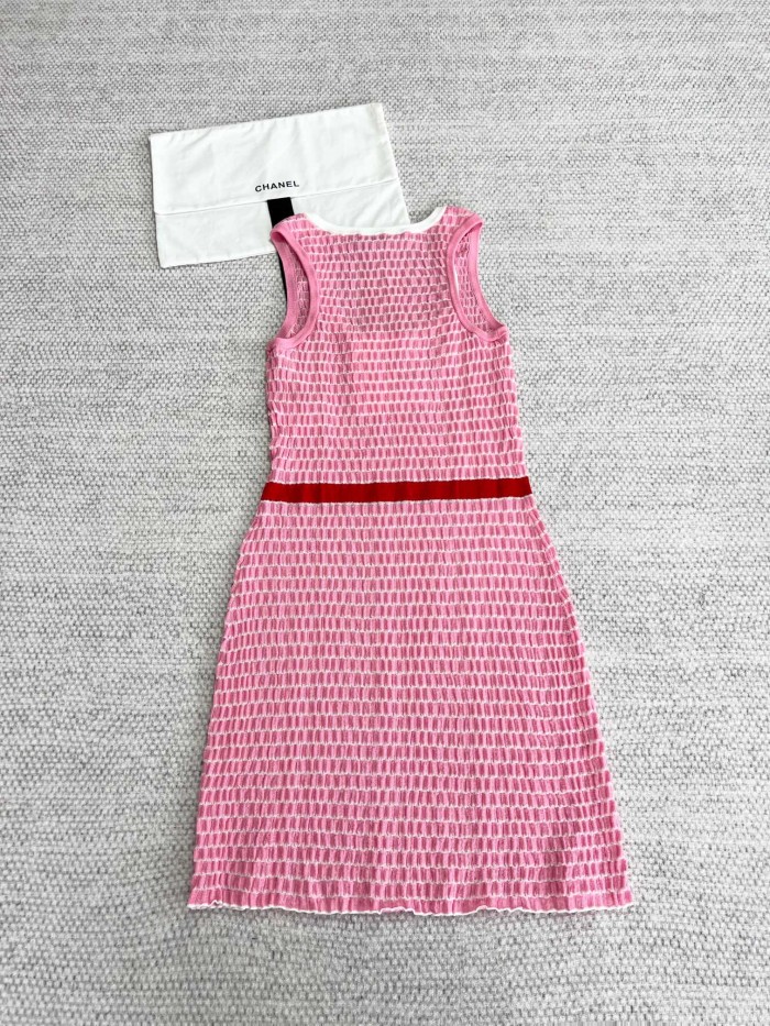 Chanel Top-quality Version Striped Knitted Tank Top Dress #242623