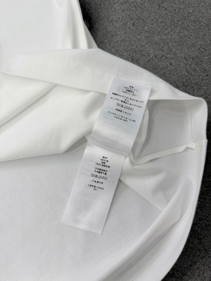 DIOR T-Shirt with Dior Embroidery Relaxed Fit White Cotton Jersey #379243