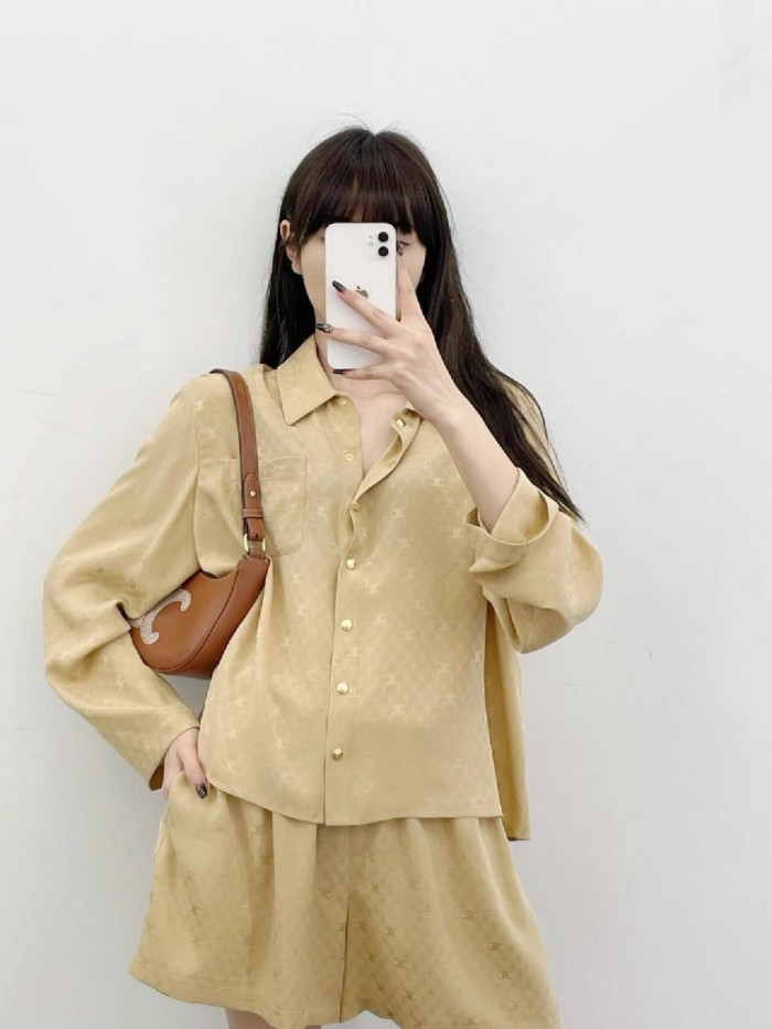 Celine Silk Jacquard Shirt #379249