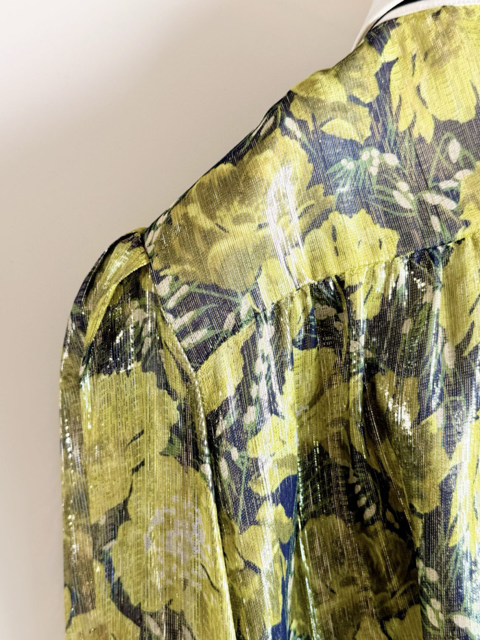 Valentino Lurex Shirt With Après L hiver Poppies Print Multicolor #379279