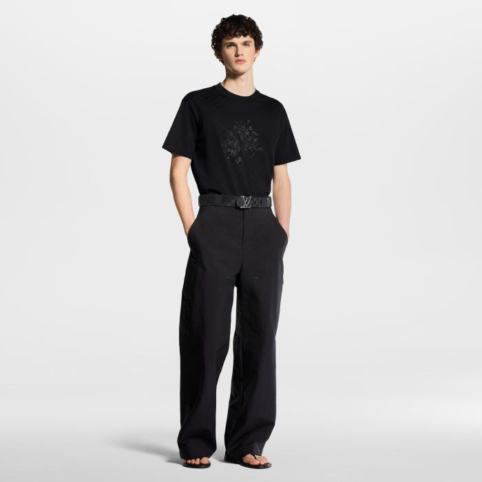 LOUIS VUITTON Embroidered Signature T-Shirt 1AJRHM #379364