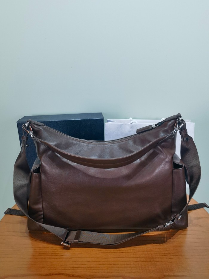 Prada Brown Leather Explore Shoulder Bag #379558
