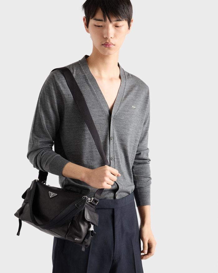 PRADA Black Prada Explore Leather Bag #379559