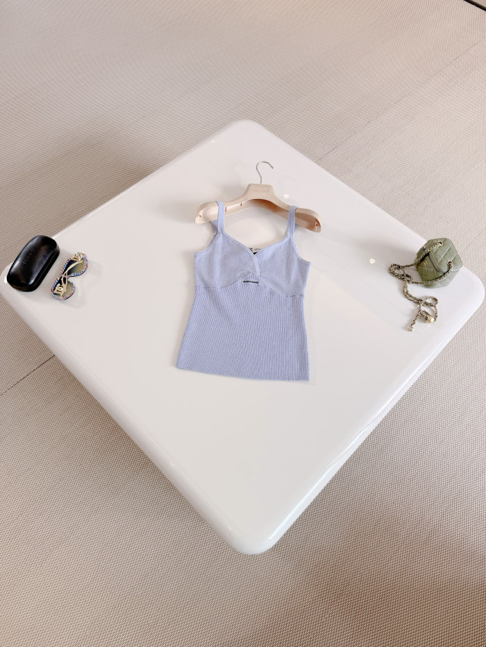MiuMiu White Cotton Knit Top #379630