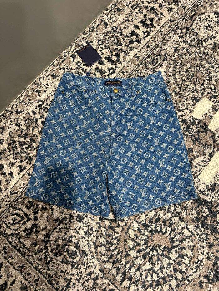 LOUIS VUITTON Monogram Denim Shirt Shorts #379572