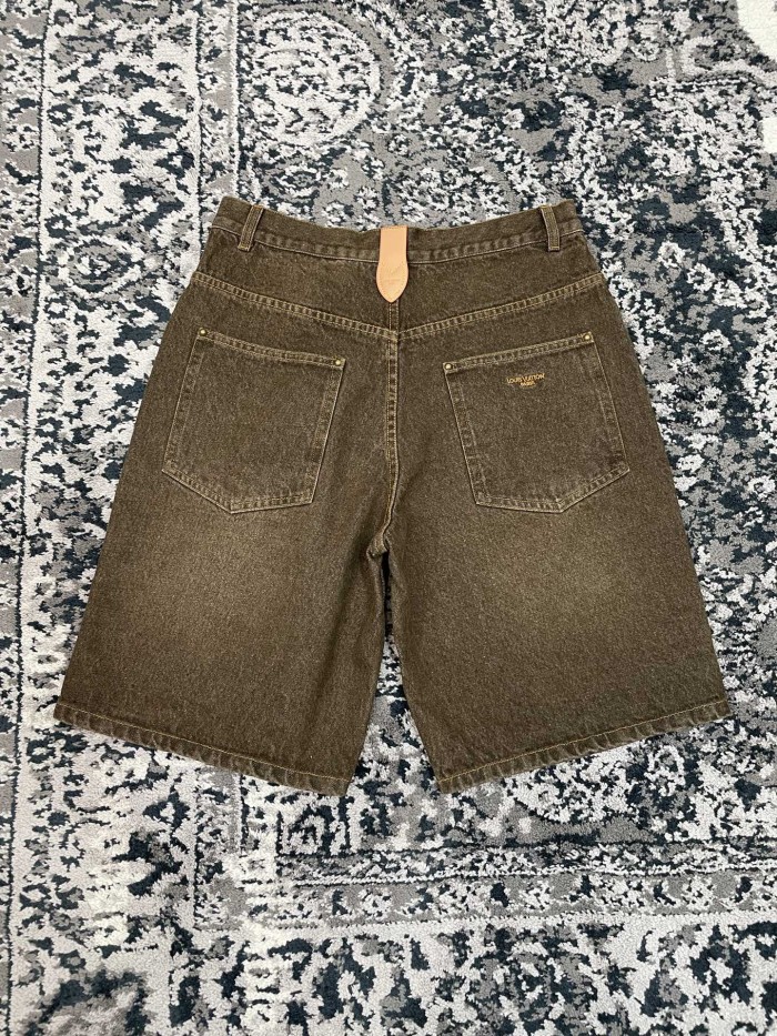 LOUIS VUITTON Coffe Indigo Denim Shorts #379658