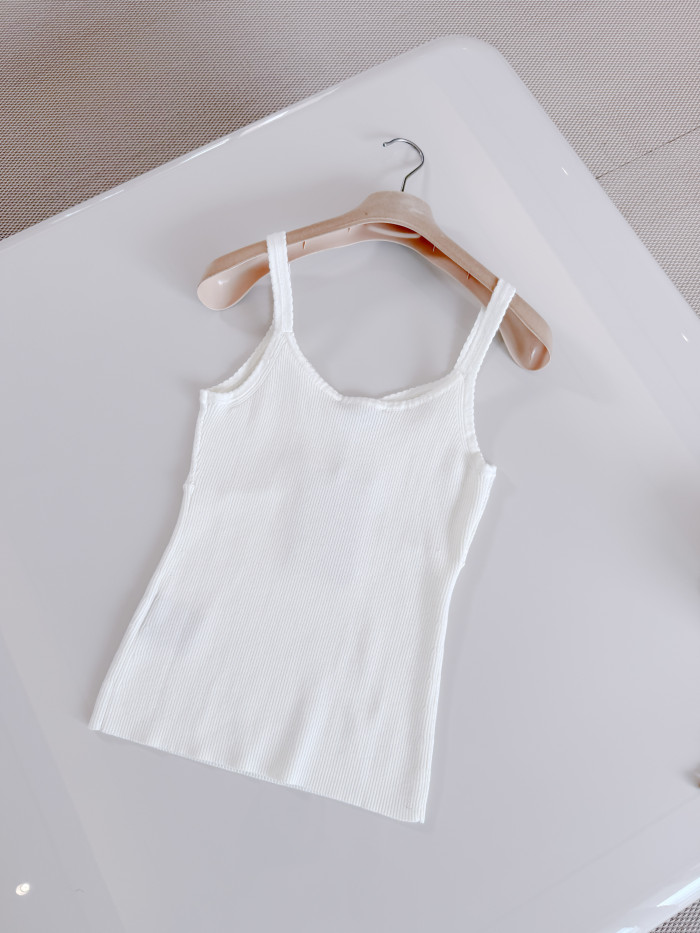 MiuMiu White Cotton Knit Top #379630