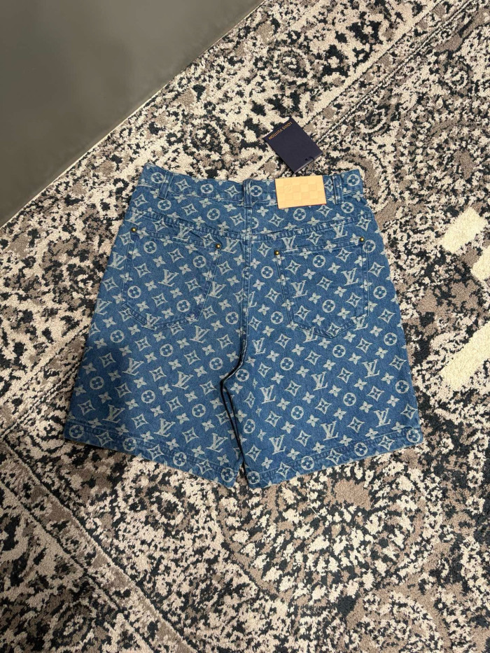 LOUIS VUITTON Monogram Denim Shirt Shorts #379572