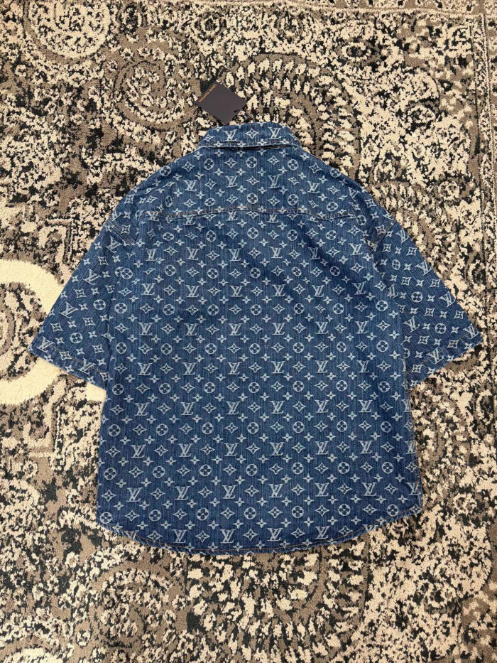 LOUIS VUITTON Monogram Denim Shirt Shorts #379572