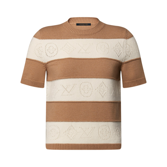 Louis Vuitton Openwork Striped Knit Cardigan Knit Top #379634