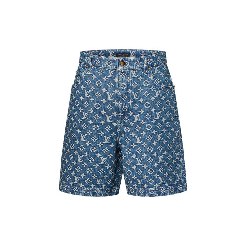 LOUIS VUITTON Monogram Denim Shirt Shorts #379572