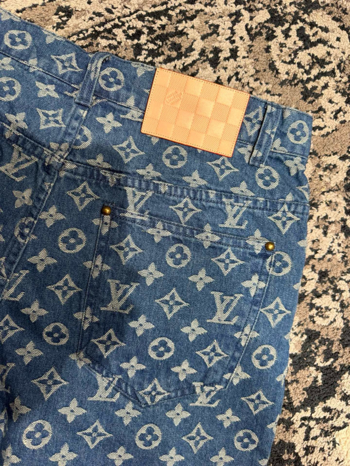 LOUIS VUITTON Monogram Denim Shirt Shorts #379572