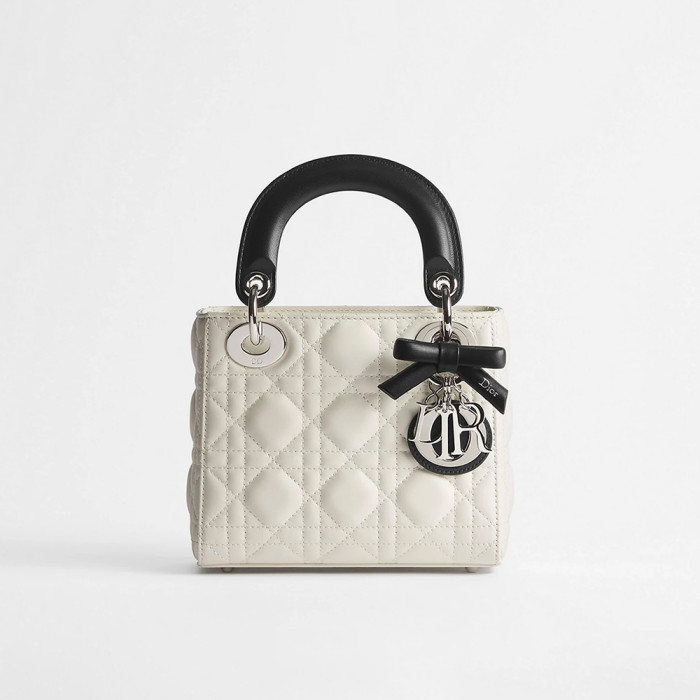 NIGO DIOR Mini Lady Dior Bag with Chain Black Cannage Lambskin #nigo376913