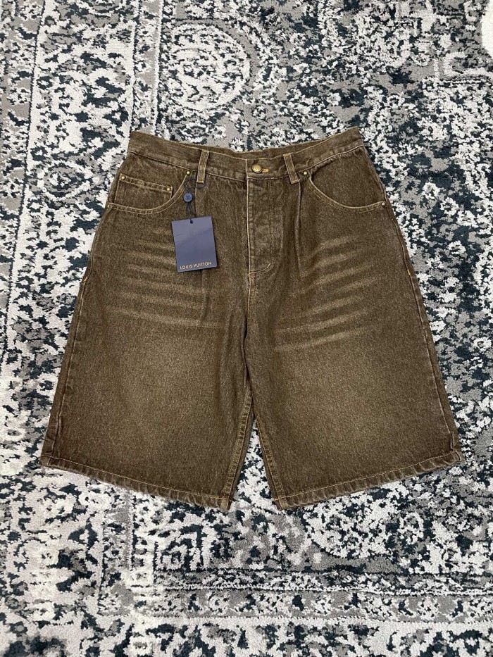 LOUIS VUITTON Coffe Indigo Denim Shorts #379658