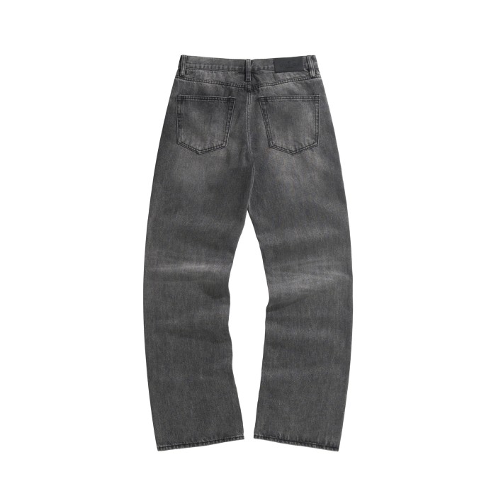 GUCCI Cotton Denim Pants With Horsebit Detail in Dark Grey #379683