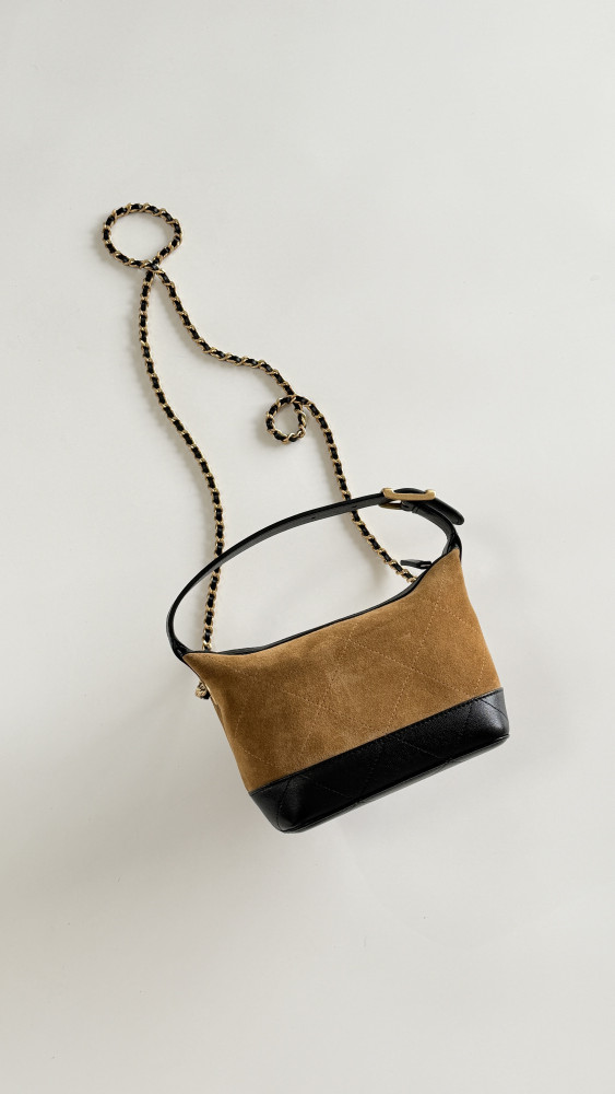 Chanel Suede Lambskin Colorblock Lunch Box Bag #379883