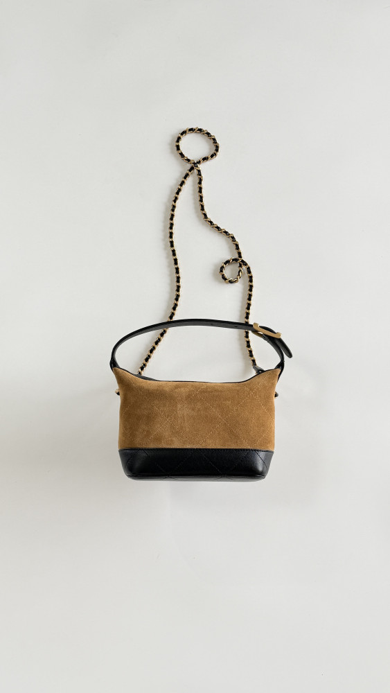 Chanel Suede Lambskin Colorblock Lunch Box Bag #379883