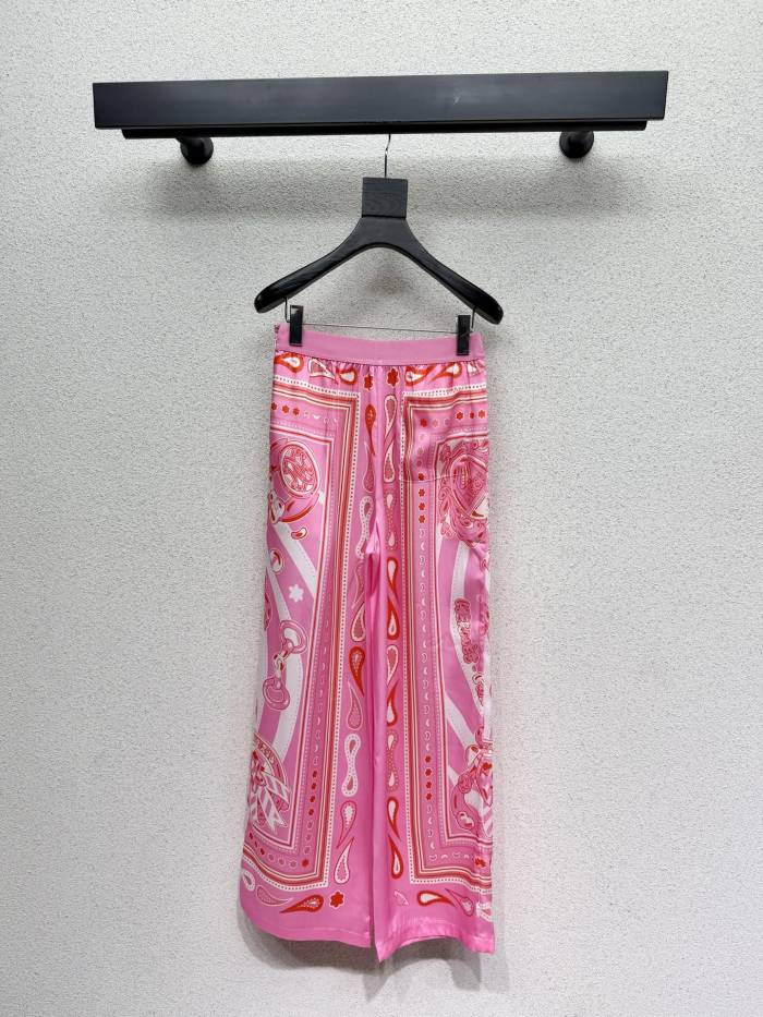 Hermès Silk Printed Shirt Silk Trousers #379915