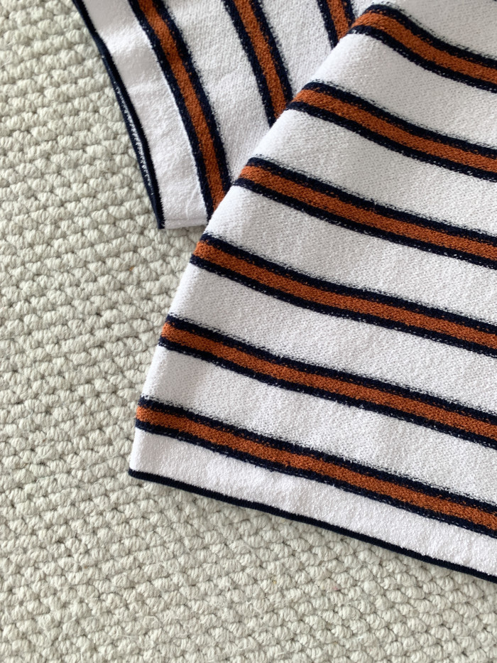 Chanel Striped Knitted Polo Short Sleeves #379737