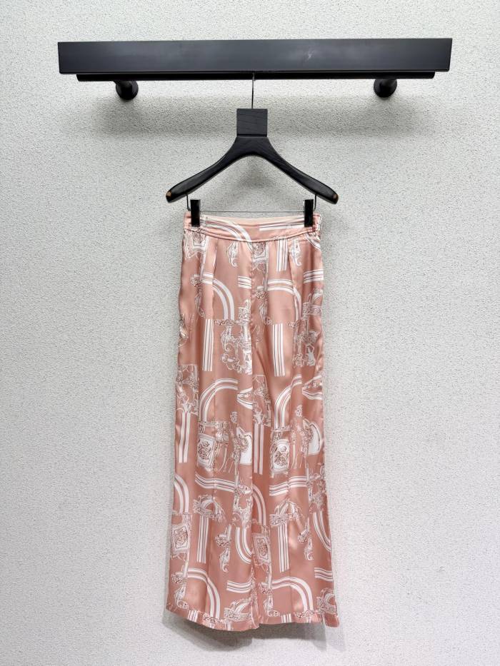 Hermès Silk Printed Shirt Silk Trousers #379915