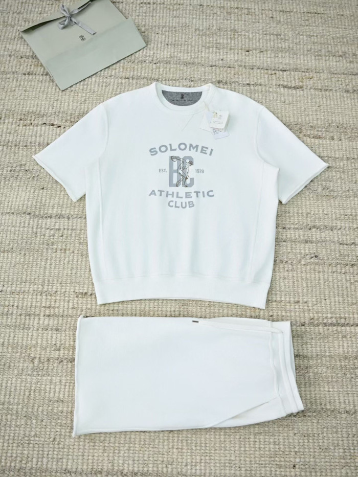 Brunello Cucinelli Men's T-shirt Shorts Suit #379943