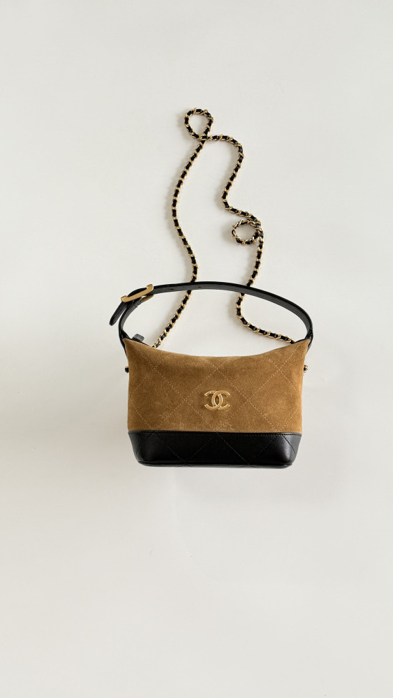 Chanel Suede Lambskin Colorblock Lunch Box Bag #379883