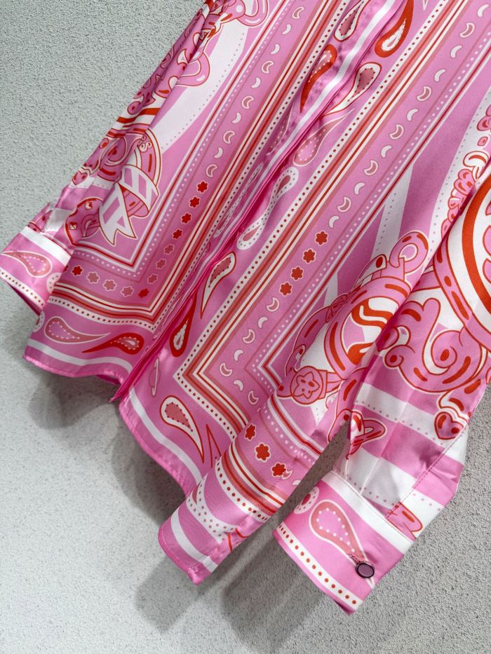 Hermès Silk Printed Shirt Silk Trousers #379915