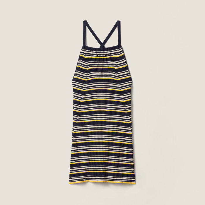 MiuMiu Navy Cotton Knit Mini Dress #379926