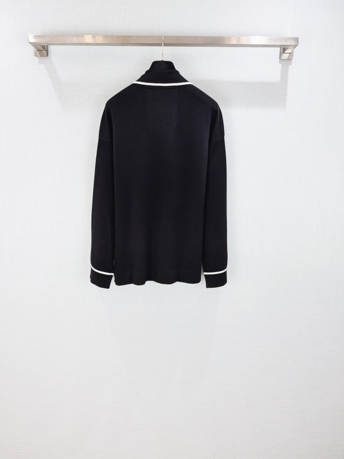 Chanel Jacket Silk Black White #380006