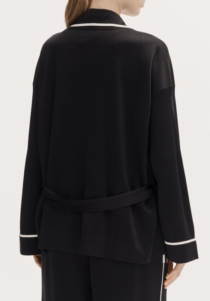 Chanel Jacket Silk Black White #380006