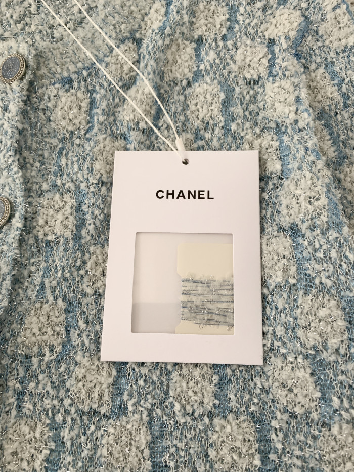 Chanel Blue Black Silver Knitted Cardigan #380013