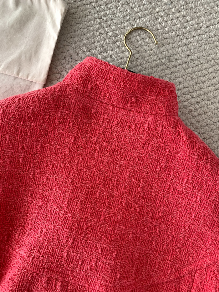 Chanel Blouson Cotton Tweed Pink #380020