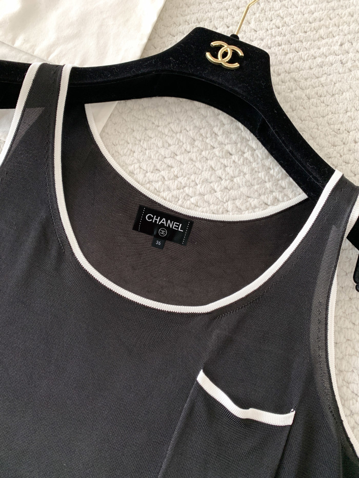 Chanel CC Women's Knitted Sleeveless Top Vest #380033