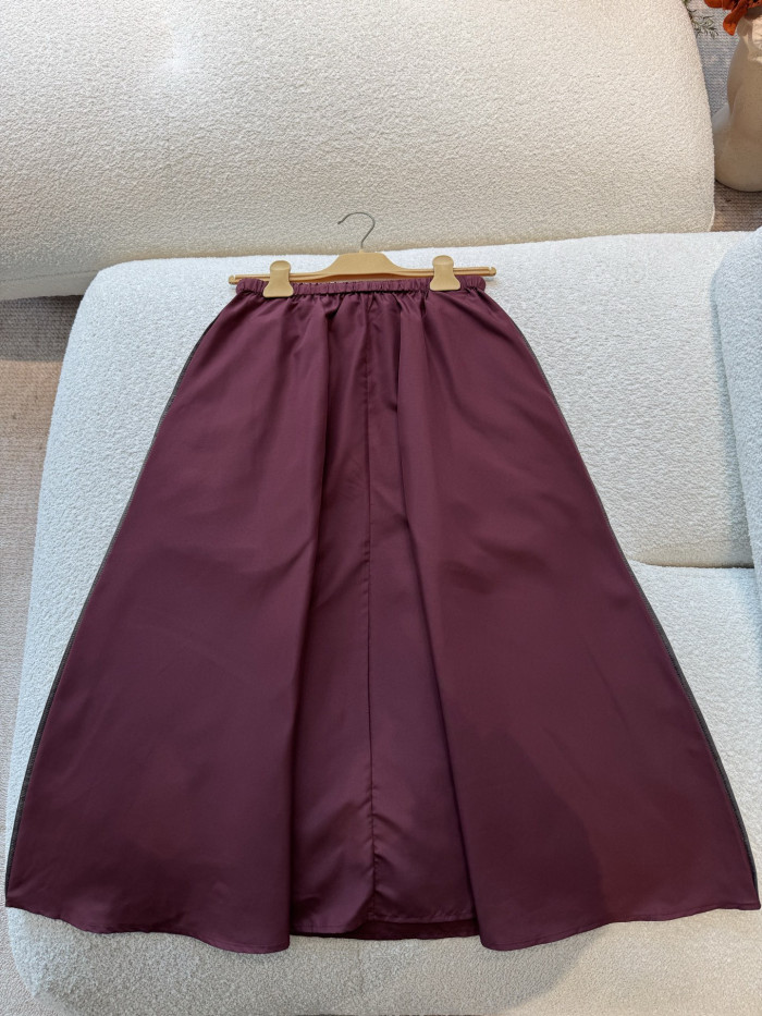 MiuMiu Amaranth Red Technical Fabric Skirt #380062