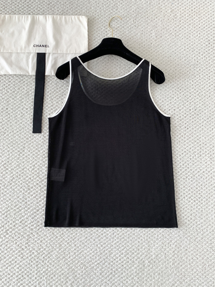 Chanel CC Women's Knitted Sleeveless Top Vest #380033