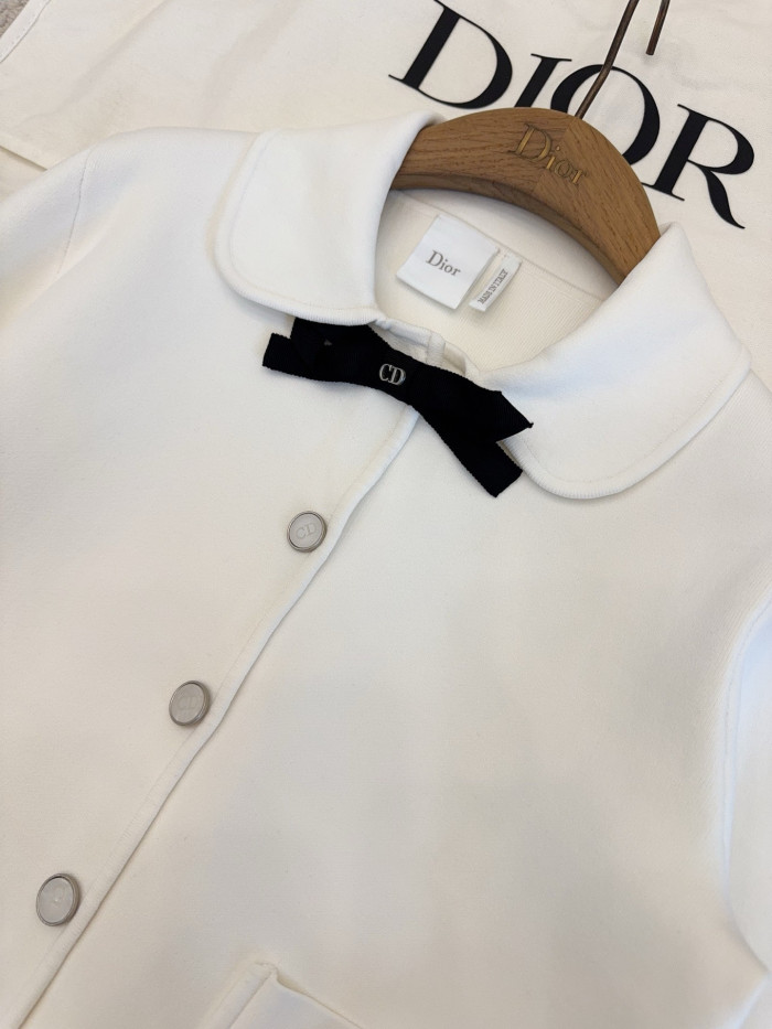 DIOR Cropped Jacket Ecru Technical Knit #380095