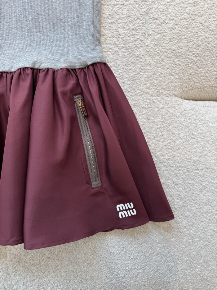 MiuMiu Amaranth gray Technical Fabric Miniskirt #380064