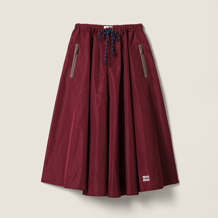 MiuMiu Amaranth Red Technical Fabric Skirt #380062