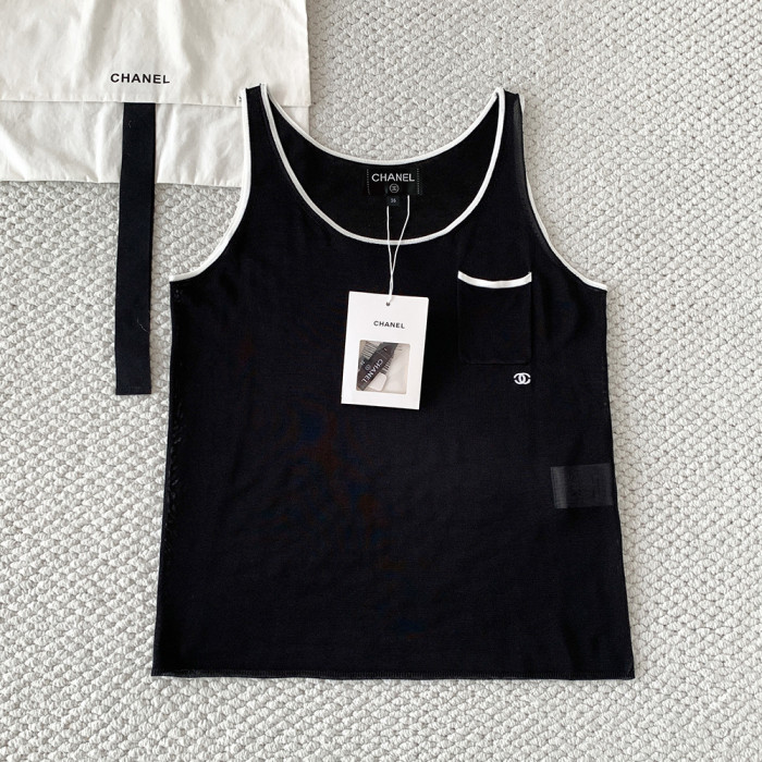 Chanel CC Women's Knitted Sleeveless Top Vest #380033
