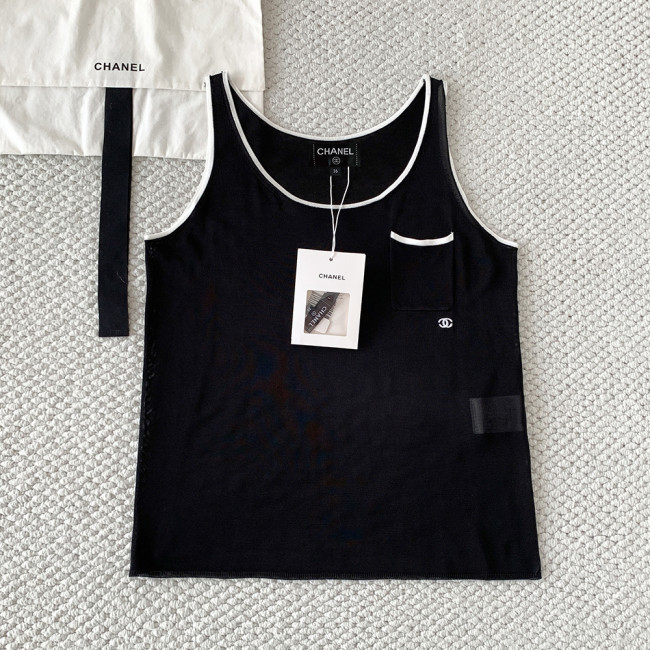 Chanel CC Women's Knitted Sleeveless Top Vest #380033